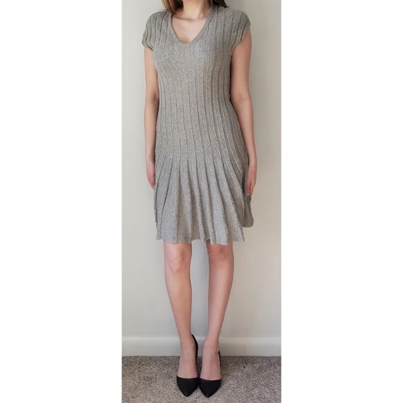 knit dress sexy Fall Casual Solid Ribbed Knitted Dresses Woman Sexy Deep V Neck Hollow